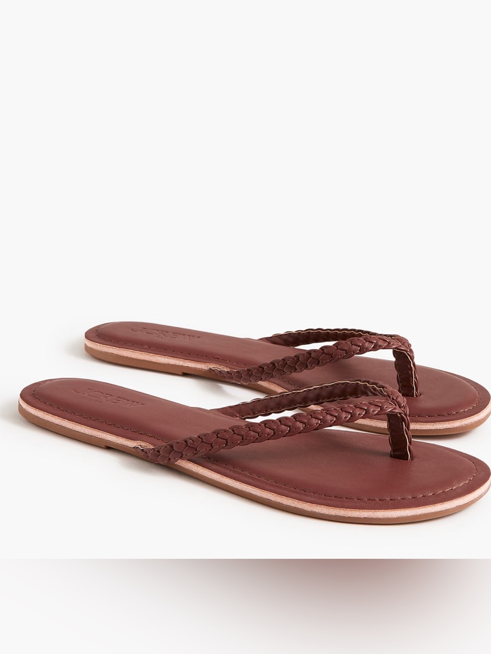 J. Crew Factory Braided Leather Flip Flops - Brown
